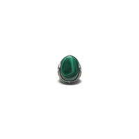 Malachite Oval Ring (Silver)