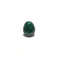 Malachite Oval Ring (Silver)
