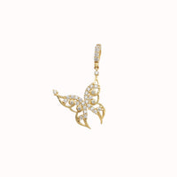 Stone-Set Butterfly Pendant (14K)