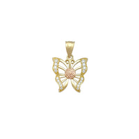 Stone-Set Butterfly & Rose Pendant (14K) Popular Jewelry New York