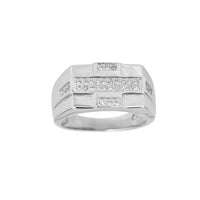 Stone-Set Cross Men's Ring (Silver) Popular Jewelry New York