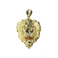 Iced-Out Lion Head Pendant (14K)