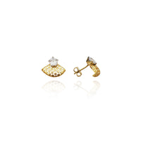 Stud Cuff CZ Earrings (14K) New York Popular Jewelry