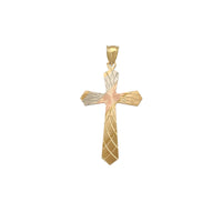Sunburst Patterns Diamond Cuts Cross Pendant (14K) Popular Jewelry New York