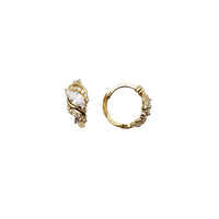 Swirl CZ Huggie Earring (14K)