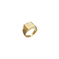 Two-Tone Square Notched Signet Ring (14K)