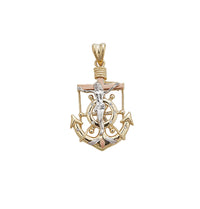Tricolor Anchor Crucifix Pendant (14K)
