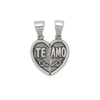 Break Apart "Te Amo" Heart Pendant (Silver)