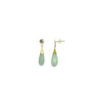 Yellow Gold Jade Teardrop Earring (14K)