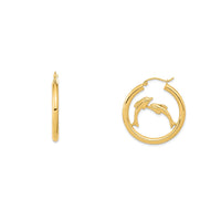 Dolphin Hoops Earrings (14K)
