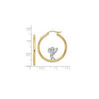 Two-Tone Baby Angel Hoop Earrings (14K)