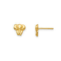 Glossy Elephant Stud Earrings (14K)