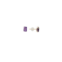 Purple Stone Baguette-Cut Stud Earrings (14K)