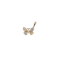 Two-Color Dainty CZ Butterfly Pendant (14K)