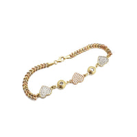 Tricolor Triple Heart Bracelet (14K)