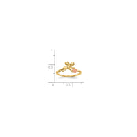 Two Tone Angel and Heart Ring (14K)