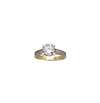 Two-Tone Cz Engagement Ring (14K)