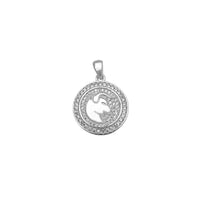 Taurus Zodiac Sign Medallion Pendant (White Silver) Popular Jewelry New York
