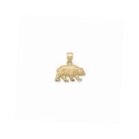 Texture Diamond Cuts Bear Pendant (14K) Popular Jewelry New York