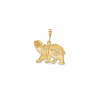 Texture Polar Bear Pendant (14K) Popular Jewelry New York
