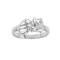 Textured Cat Ring (Silver) Popular Jewelry New York