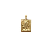 Textured Halo Jesus Head Square Pendant (14K) Popular Jewelry New York