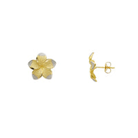 Textured Jasmine Flower Stud Earrings (14K)