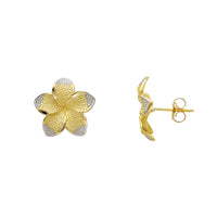 Textured Jasmine Flower Stud Earrings (14K)