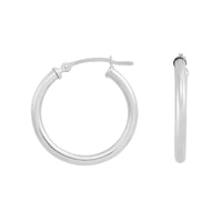 Thick Plain Hoop Earrings (Silver) Popular Jewelry New York