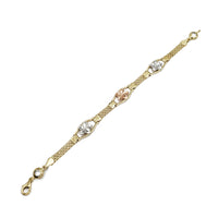 Tri-Color Bauhinia Flower Bismark Bracelet (14K).