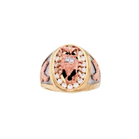 Tri-Color Black Onyx Halo Scorpion Ring (14K) Popular Jewelry New York