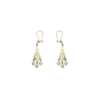 Tri-Color Fancy Hanging 1 Floor Earrings 6 (14K)
