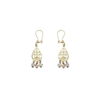 Tri-Color Fancy Hanging 1 Floor Earrings 9 (14K)