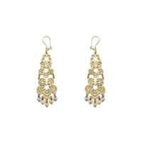 Tri-Color Fancy Hanging 3 Floor Earrings 4 (14K)