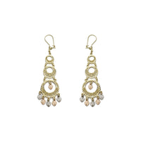Tri-Color Fancy Hanging 3 Floor Earrings 5 (14K)