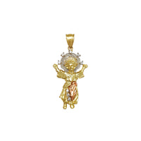 Tri-Color Halo Baby Jesus Pendant (14K) Popular Jewelry New York