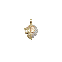 Tri-Color Lion Head CZ Pendant (14K)