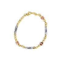 Tri-Color Variegated Rolo Bracelet (14K).