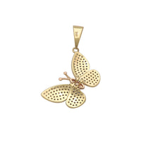 Two-Color Dainty CZ Butterfly Pendant (14K)