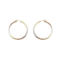 Tri-Color Rhombus Hoop (14K)