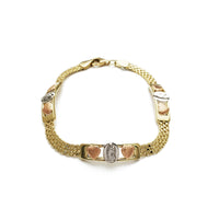 Tri-Color Virgin Mary Bismark Bracelet (14K).