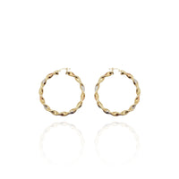Tri-Color Twisted Hoop Earrings (14K)