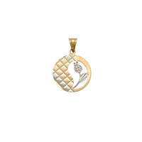Tri-Tone Diamond Cuts Rose & Vines Medallion Pendant (14K) Popular Jewelry New York