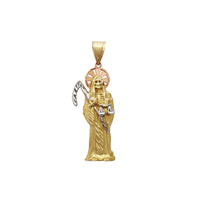 Tri-Tone Diamond Cuts Santa Muerte Pendant (14K) Popular Jewelry New York