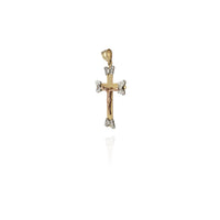 Tri-Color Butterfly Crucifixion Pendant (14K)