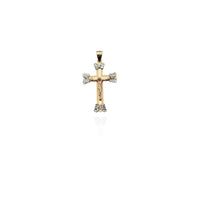 Tri-Color Butterfly Crucifixion Pendant (14K)