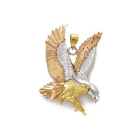 Tri-Tone Flying Eagle Pendant (14K) Animal, 14 Karat Yellow Gold, White Gold, Rose Gold, Popular Jewelry New York