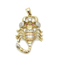 Tri-Tone Scorpion CZ Pendant (14K).