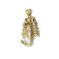 Tri-Tone Scorpion CZ Pendant (14K).