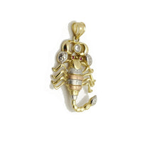 Tri-Tone Scorpion CZ Pendant (14K).